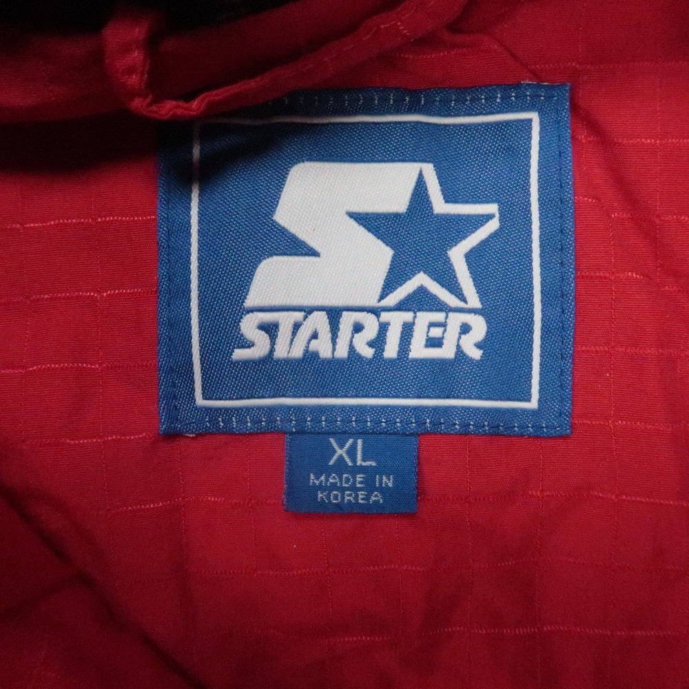 VINTAGE Ohio State Buckeyes Jacket Mens XL Red Starter 90s Pullover Anorak Lined - Picture 5 of 14